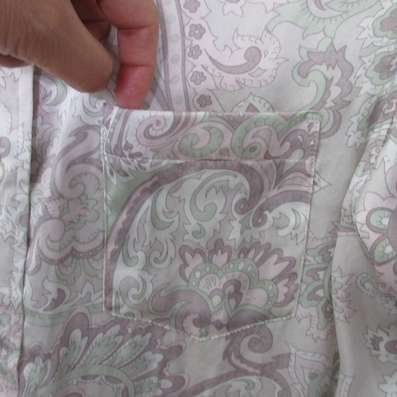 WinterSilks‎ Shirt Dress Small Paisley 100% Silk Button Romantic Dainty Timeless - Picture 5 of 10